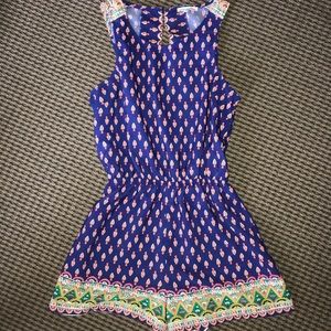 Multi-colored open back Romper size small